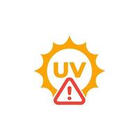 UV radiation warning icon, high level vector sign