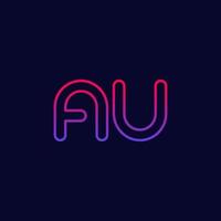 vector logo, AU letters initials, line design with gradient