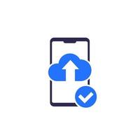 upload with phone icon on white vector
