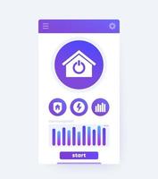 Smart home app interface, mobile ui design, vector