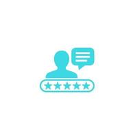 Customer review, comment, feedback icon vector