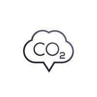 co2 emissions and carbon dioxide pollution icon vector