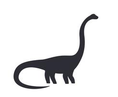 dinosaur, diplodocus silhouette isolated on white