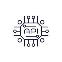 api icon for web, line vector