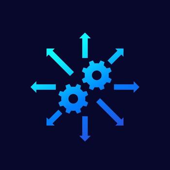 icono de automatización e integración, vector