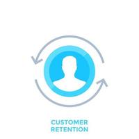 customer retention, returning client vector icon