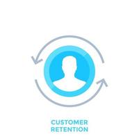 customer retention, returning client vector icon