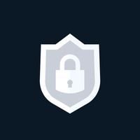 Cybersecurity icon with shield vector