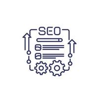 SEO, web optimization and analytics line icon vector