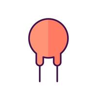 capacitor line icon, electronic component vector