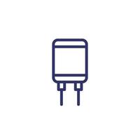 capacitor line icon on white vector
