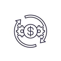 cost effective, optimization and efficiency line icon vector