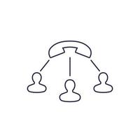 group call vector line icon on white