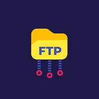 ftp protocol icon in flat style vector