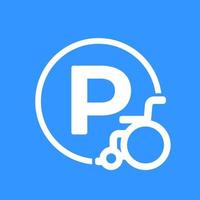 Handicapped parking lot sign, vector icon