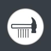 hammer and nails vector icon