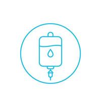 iv bag icon, linear vector