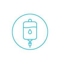 iv bag icon, linear vector