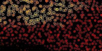 Dark Red, Yellow vector backdrop with mystery symbols.