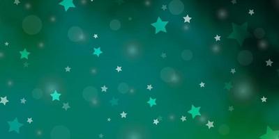 Light Green vector template with circles, stars.