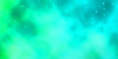 Light Green vector background with colorful stars.