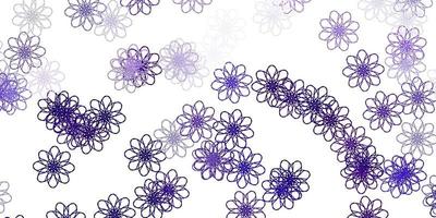 Light Purple, Pink vector doodle background with flowers.