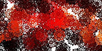Light Red, Yellow vector backdrop with xmas snowflakes.