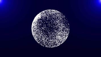 Blue particle globe particle technology background video