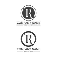 R Letter and RR font logo vector illustration icon