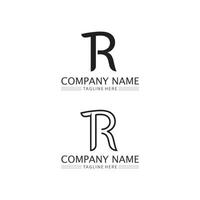 Letra r y icono de ilustración de vector de logotipo de fuente rr