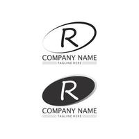 R Letter and RR font logo vector illustration icon