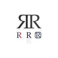 Letra r y icono de ilustración de vector de logotipo de fuente rr