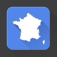 Highly detailed France map with borders isolated on background vector