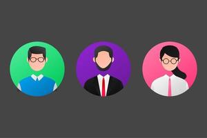 set avatar worker. profile picture video online learning illustration vector