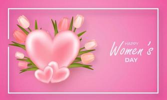 8 de marzo banner de feliz día de la mujer. vector
