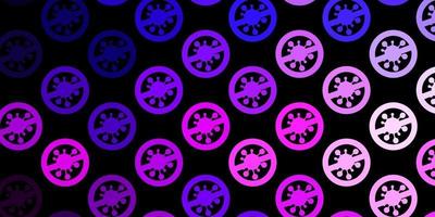 Dark Purple, Pink vector pattern with coronavirus elements.