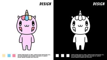 cute unicorn mascot, illustration for t-shirt vector