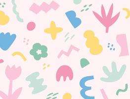 Free-form patterns in cute pastel tones. vector