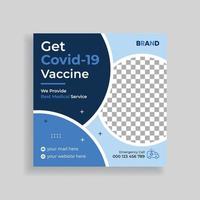 Covid 19 Vaccination Program Social Media Post Template Design vector