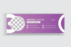 Modern Email Signature Template Design. Business Email Signature vector