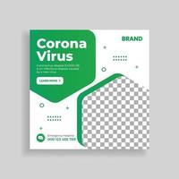 Corona Virus Covid 19 Social Media Post Template Design vector