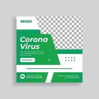 Corona Virus Covid 19 Social Media Post Template Design vector