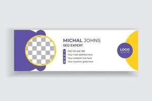 Modern Email Signature Template Design. Business Email Signature vector