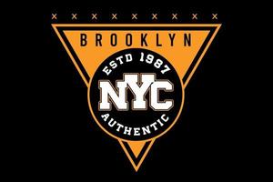 brooklyn new york city typography mockup design vector