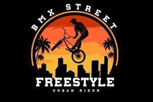 bicycle motocross street freestyle silhouette design vector