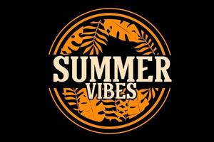 summer vibes typography design vector