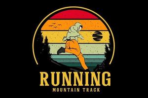 running mountain track illustration design vector