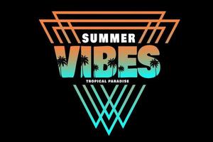 summer vibes typography design vector