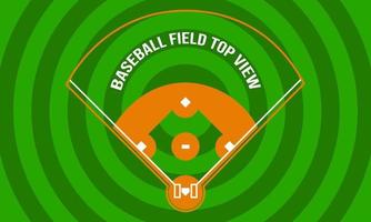 campo de béisbol vista superior diseño de fondo al aire libre vector