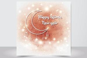 feliz año nuevo islámico hijri muharram diseño de ilustración vector